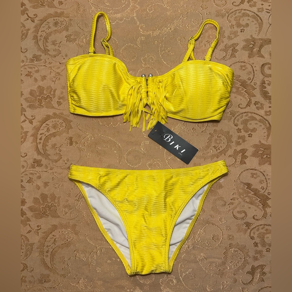 NWT BIKI Yellow Bikini, size M